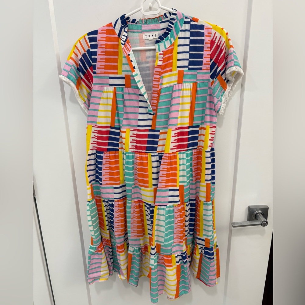 Thml Tiered Multicolor Geometric Pattern Mini Pea… - image 2